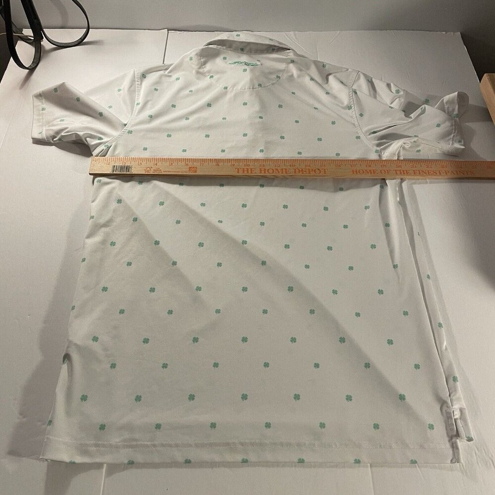 Straight Down Performance Golf Polo Shamrocks Print Men Size Small Duck Hunt - Picture 3 of 12